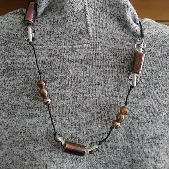 3 for $15💥 17" Brown Glass bead Necklace - Picture 1 of 3